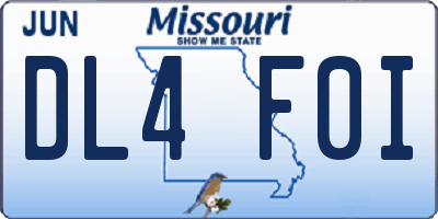 MO license plate DL4F0I