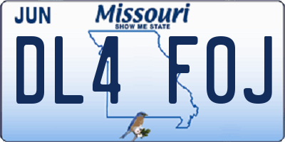 MO license plate DL4F0J
