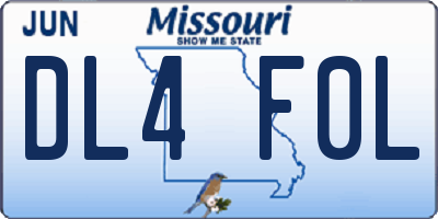 MO license plate DL4F0L