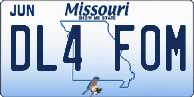 MO license plate DL4F0M