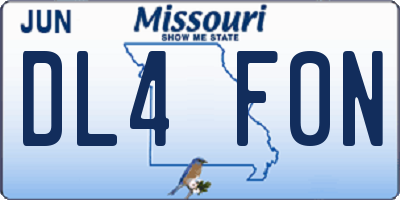 MO license plate DL4F0N