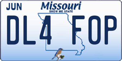MO license plate DL4F0P