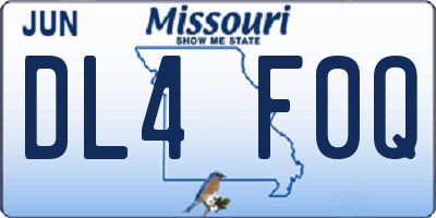 MO license plate DL4F0Q