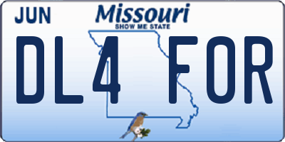 MO license plate DL4F0R