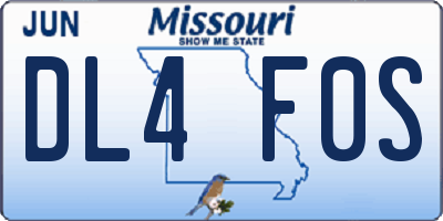 MO license plate DL4F0S