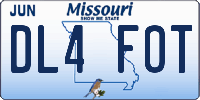 MO license plate DL4F0T