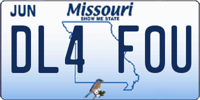 MO license plate DL4F0U
