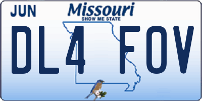 MO license plate DL4F0V