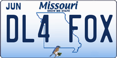 MO license plate DL4F0X