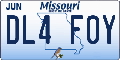 MO license plate DL4F0Y