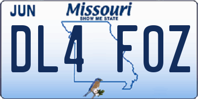 MO license plate DL4F0Z
