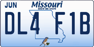 MO license plate DL4F1B