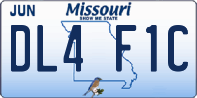 MO license plate DL4F1C