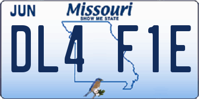 MO license plate DL4F1E