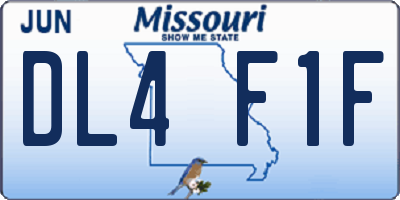 MO license plate DL4F1F