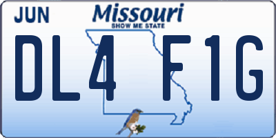 MO license plate DL4F1G