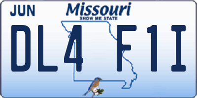 MO license plate DL4F1I