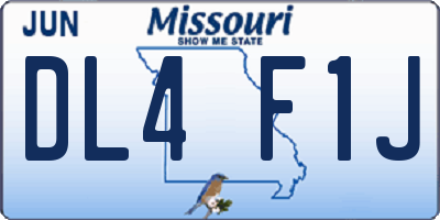 MO license plate DL4F1J