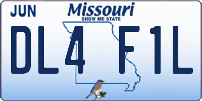 MO license plate DL4F1L