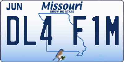 MO license plate DL4F1M