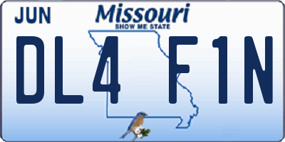 MO license plate DL4F1N