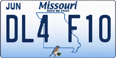 MO license plate DL4F1O