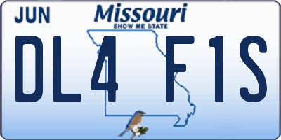 MO license plate DL4F1S