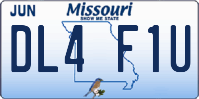 MO license plate DL4F1U