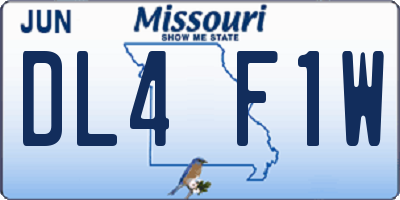MO license plate DL4F1W