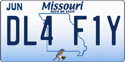 MO license plate DL4F1Y