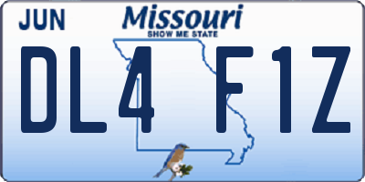MO license plate DL4F1Z