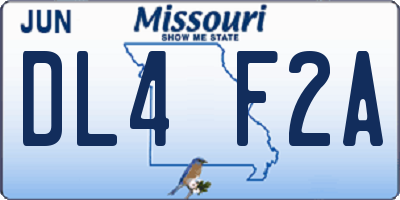 MO license plate DL4F2A