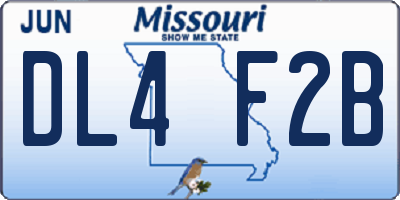 MO license plate DL4F2B