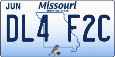 MO license plate DL4F2C
