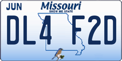 MO license plate DL4F2D