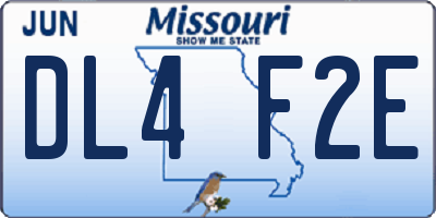 MO license plate DL4F2E