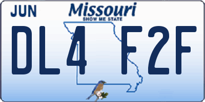 MO license plate DL4F2F