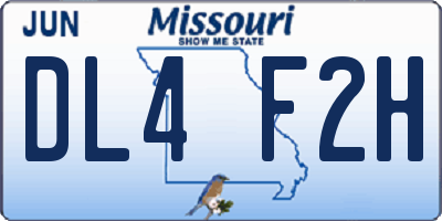 MO license plate DL4F2H