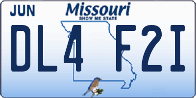 MO license plate DL4F2I