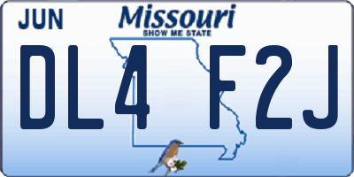 MO license plate DL4F2J