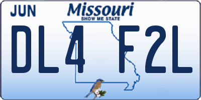 MO license plate DL4F2L
