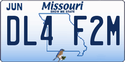 MO license plate DL4F2M