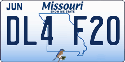 MO license plate DL4F2O