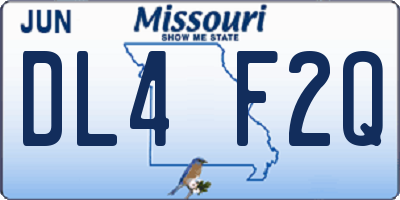 MO license plate DL4F2Q