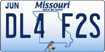MO license plate DL4F2S