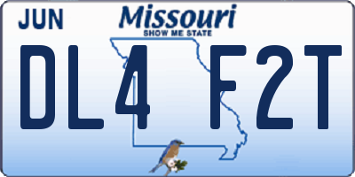 MO license plate DL4F2T