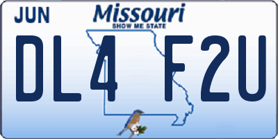 MO license plate DL4F2U