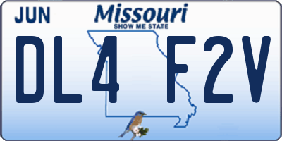 MO license plate DL4F2V
