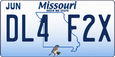 MO license plate DL4F2X