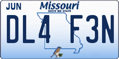 MO license plate DL4F3N